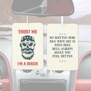 Beard Scull Motorcycle Trust me I'm a biker Car Air Freshener