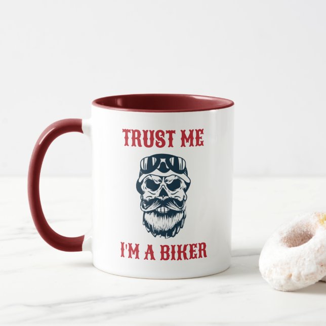 Beard Scull | Motorcycle | Trust me I'm a biker Mug (With Donut)
