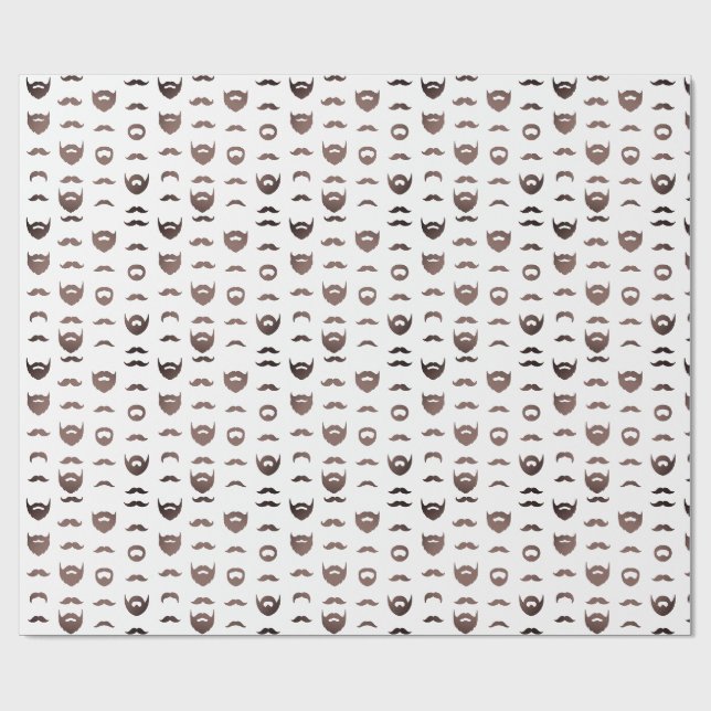 Beard Silhouette Wrapping Paper Funny Facial Hair (Flat)