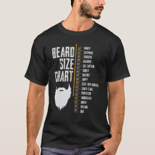 Beard Size Chart Manly Caveman Trucker Grandpa T-Shirt