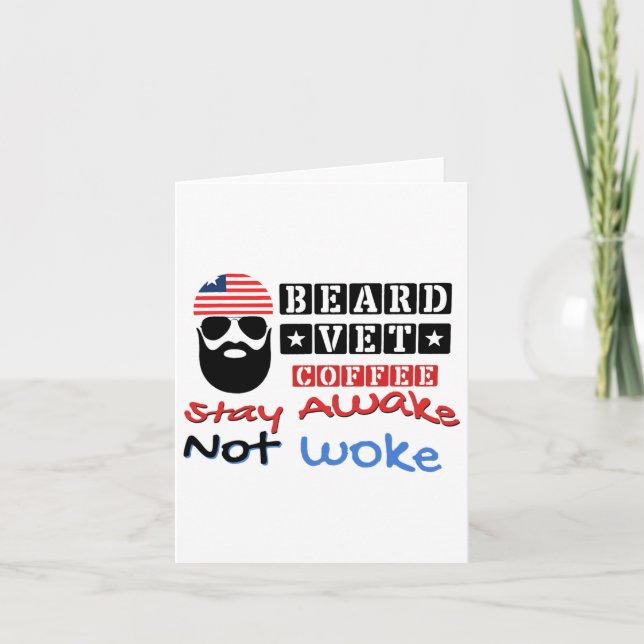 Beard Vet Coffee Happy 4th Of July Independence Da Card (Front)