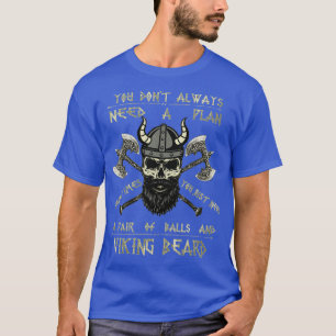 Beard Viking Scull Vikings Axe T-Shirt