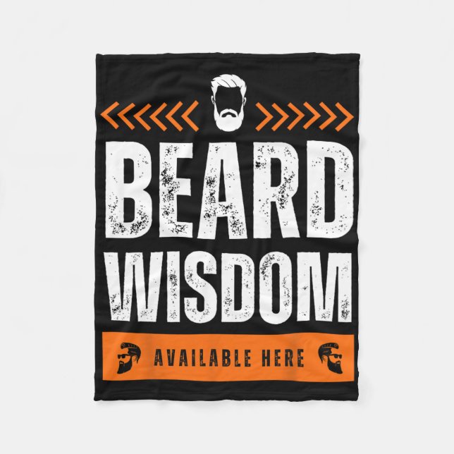 Beard Wisdom Available Here-funny Beard Gift For B Fleece Blanket (Front)