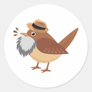 Bearded Birding Bird with Grey Beard Sticker