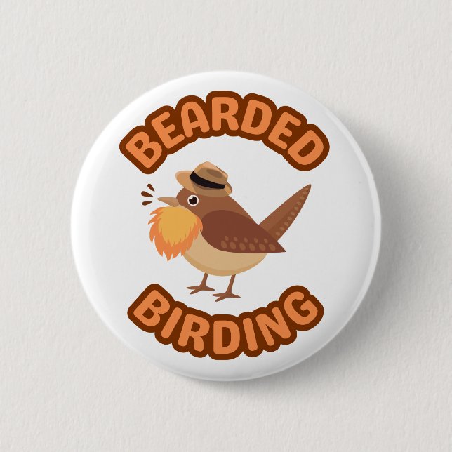 Bearded Birding Logo Button (Front)