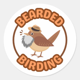 Bearded Birding with Grey Beard Sticker