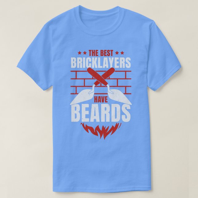 Bearded Bricklayer Brick Mason Beard Gift T-Shirt (Design Front)
