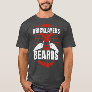 Bearded Bricklayer Brick Mason Beard Gift T-Shirt