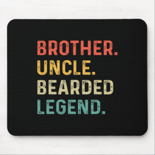 Bearded Brother Uncle Beard Legend Vintage Fathers Mouse Pad