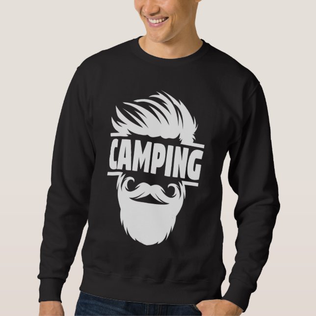 Bearded Camping Campfire  Sweatshirt (Front)