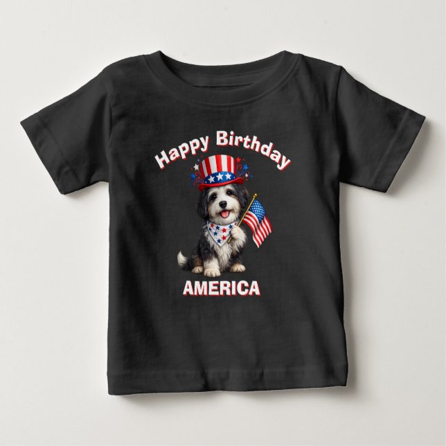 Bearded Collie (2ab) Patriotic Kid T-Shirt (Front)