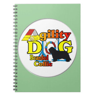 bearded collie agility spiral notebook
