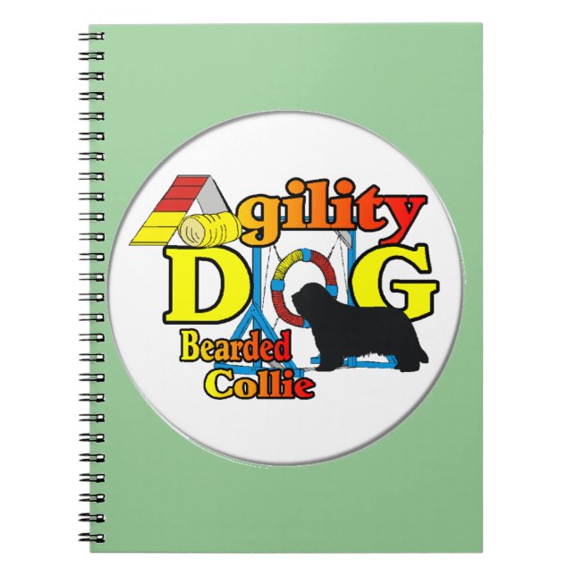 bearded collie agility spiral notebook (Front)