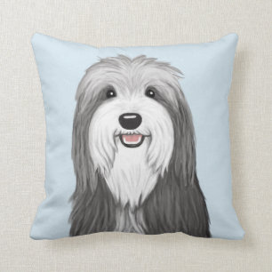 Bearded Collie Cartoon Dog Cushion