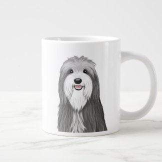 Bearded Collie Cartoon Dog | Cute Pet Lover's Large Coffee Mug