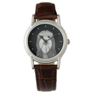 Bearded Collie Cartoon Dog Watch