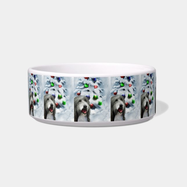 Bearded Collie Christmas  Bowl (Front)