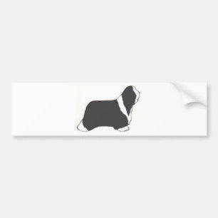 bearded collie colour silhouette bumper sticker