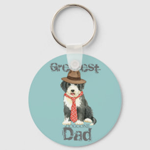 Bearded Collie Dad Key Ring
