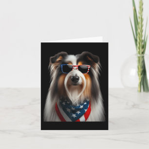 Bearded Collie Dog 4th Of July American Independen Card