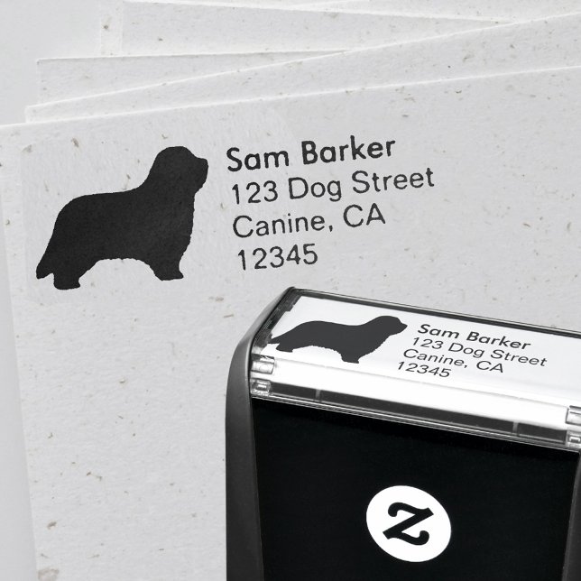 Bearded Collie Dog Breed Silhouette Return Address Self-inking Stamp (Creator Uploaded)