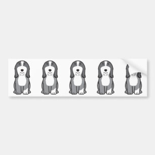 Bearded Collie Dog Cartoon Bumper Sticker