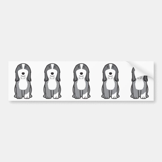 Bearded Collie Dog Cartoon Bumper Sticker (Front)