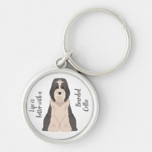 Bearded Collie dog Key Ring