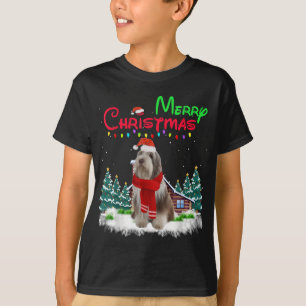 Bearded Collie Dog Light Mighty Christmas Tree Xma T-Shirt