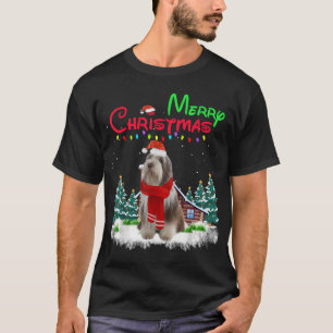 Bearded Collie Dog Light Mighty Christmas Tree Xma T-Shirt