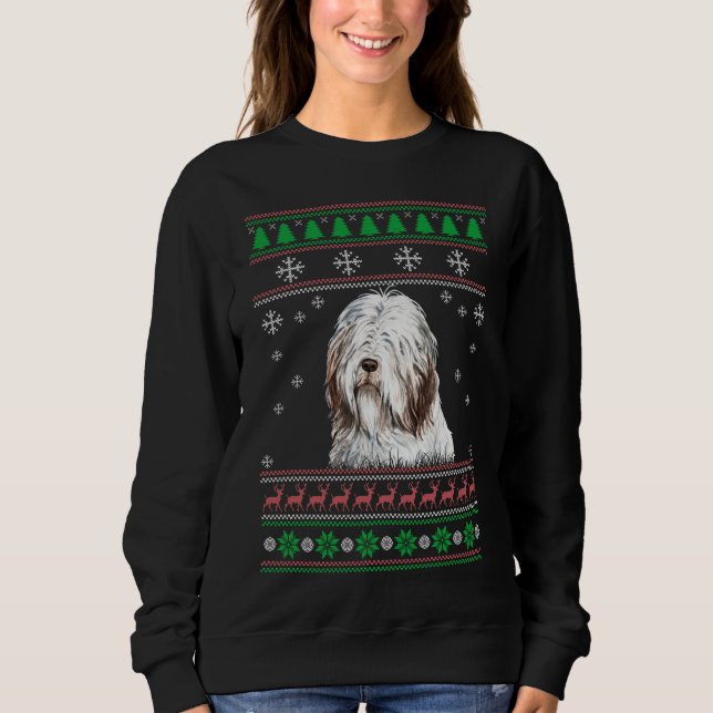 Bearded Collie Dog Lover Ugly Christmas Sweater  (Front)