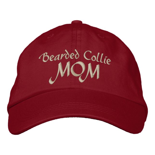Bearded Collie Dog MOM Embroidered Hat (Front)