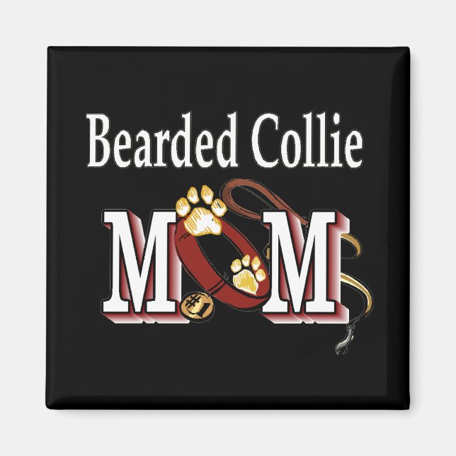 Bearded Collie Dog MOM Magnet (Front)