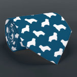 Bearded Collie Dog Silhouettes Pattern Blue Tie<br><div class="desc">This original Bearded Collie silhouettes pattern neck tie makes a great gift for dog dads! Available in a variety of colours, this cool tie makes a statement for anyone who loves a Beardie. An awesome gift for the guy who wears a tie for business, or for special events like holiday...</div>