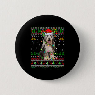 Bearded Collie Dog Ugly Christmas Sweater Holiday  6 Cm Round Badge
