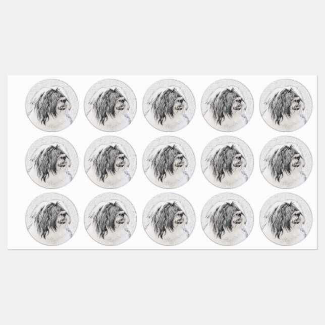 Bearded Collie Drawing - Cute Original Dog Art (Sheet)