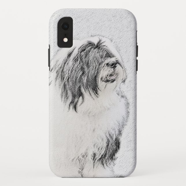 Bearded Collie Drawing - Cute Original Dog Art Case-Mate iPhone Case (Back)
