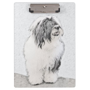 Bearded Collie Drawing - Cute Original Dog Art Clipboard