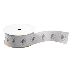 Bearded Collie Drawing - Cute Original Dog Art Grosgrain Ribbon