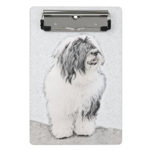 Bearded Collie Drawing - Cute Original Dog Art Mini Clipboard