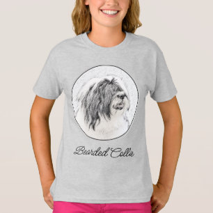 Bearded Collie Drawing - Cute Original Dog Art T-S T-Shirt