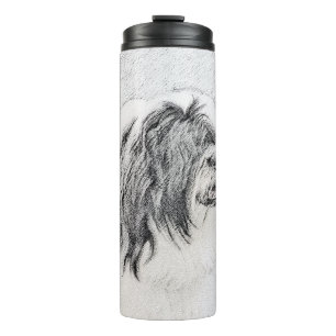 Bearded Collie Drawing - Cute Original Dog Art Thermal Tumbler