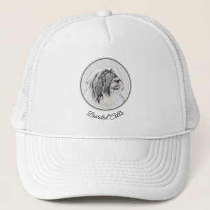 Bearded Collie Drawing - Cute Original Dog Art Trucker Hat