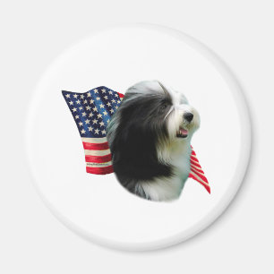 Bearded Collie Flag Magnet