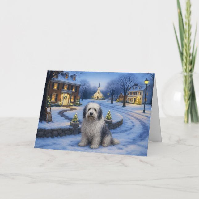 Bearded Collie Holiday Card (Front)