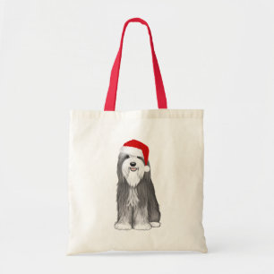 Bearded Collie Holiday Cute Dog Christmas Tote Bag