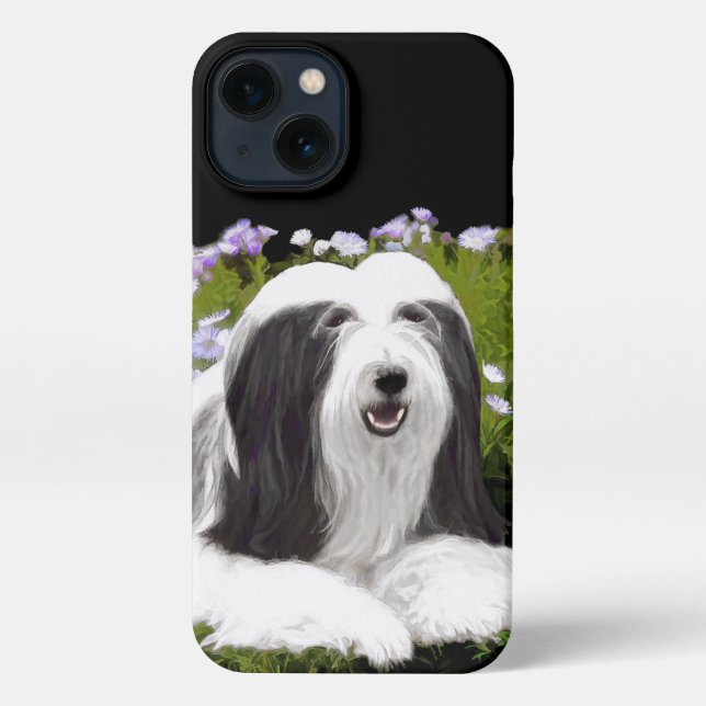 Bearded Collie Painting - Cute Original Dog Art iPhone Case (Back)