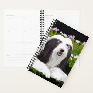 Bearded Collie Painting - Cute Original Dog Art Planner