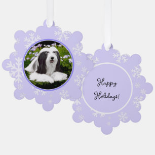 Bearded Collie Painting - Cute Original Dog Art Tree Decoration Card
