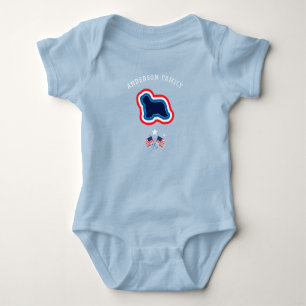 Bearded Collie Red White And Blue 4th July Dog Baby Bodysuit
